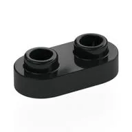 Plate Special 1 x 2 Rounded with 2 Open Studs, Black