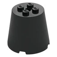 Cone 4 x 4 x 3 with Axle Hole, Black