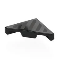 Tile 45° Cut 2 x 2 (Triangle) with Silver Grill Print, Black