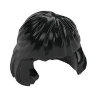 Hair Mid-Length Combed Behind Ear, Black
