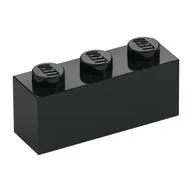 Brick 1 x 3, Black