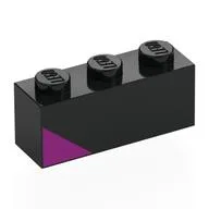 Brick 1 x 3 with Magenta Triangle Print, Black