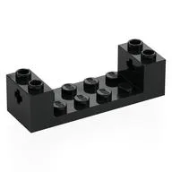 Brick Special 2 x 6 x 1 1/3 with Axle Holes and 2 x 4 Recessed, Ridges at Underside, Black