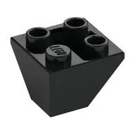Brick Sloped Inverted 45° 2 x 2 Double Convex, Black