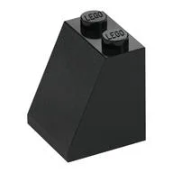 Brick Sloped 65° 2 x 2 x 2 with Bottom Tube, Black
