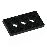 Technic Plate 2 x 4 [3 Holes], Black