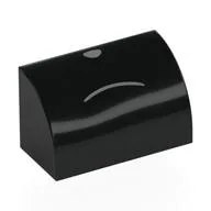 Brick Curved 1 x 2 x 1 No Studs with Dark Bluish Grey Mouth, Nose Print, Black