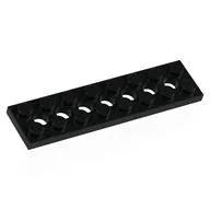 Technic Plate 2 x 8 [7 Holes], Black