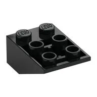 Brick Sloped Inverted 33° 3 x 2, Connections between Studs, Ovoid Bottom Pin, Black
