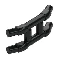 Bar, Parallel Angled with 2 Connecting Bars (Train Hinge), Black