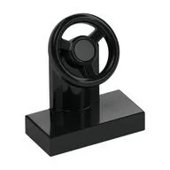 Steering Stand 1 x 2 with Black Steering Wheel, Black