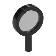 Equipment Magnifying Glass with Thick Frame, Hollow Handle, Trans-Clear Lens Pattern, Black