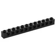 Technic Brick 1 x 12 [11 Pin Holes], Black