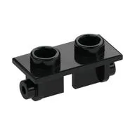 Hinge Brick 1 x 2 Top Plate Thin, Black
