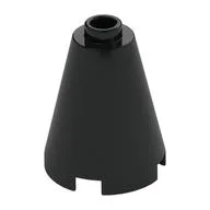 Cone 2 x 2 x 2, Open Stud, Black
