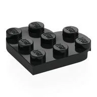 Plate Angled 3 x 3 with Heart Shape, Black