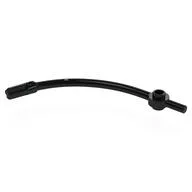 Bar Curved with Axle End and 1 x 1 Round Plate, Black