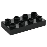 Duplo Plate 2 x 4, Black