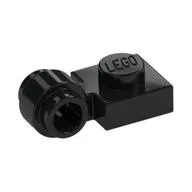 Plate Special 1 x 1 with Clip Light, Bar Hole [Thick Ring], Black
