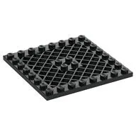 Plate Special 8 x 8 with Grille [Hole in Center], Black