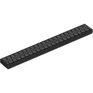 Tile 1 x 8 with Silver Zipper Print, Black