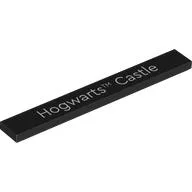 Tile 1 x 8 with 'Hogwarts Castle' Print, Black