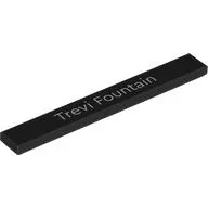 Tile 1 x 8 with 'Trevi Fountain' Print, Black