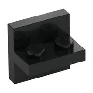 Bracket 2 x 2 with 1 x 2 Vertical Studs, Black