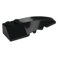 Brick Wedged, Curved 6 x 2 Right, Inner Ridges, Black