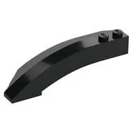 Brick Wedged, Curved 8 x 3 x 2 Open Right, Black