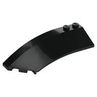 Brick Wedged, Curved 8 x 3 x 2 Open Left, Black