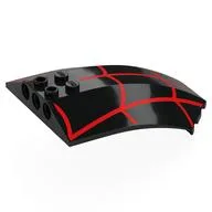 Windscreen 8 x 6 x 2 Curved with Red Webbing Print, Black