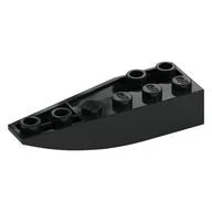 Brick Wedged, Curved Inverted 6 x 2 Right, Black