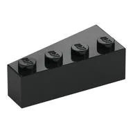 Brick Wedged, Angled 4 x 2 Right, Black