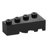 Brick Wedged, Angled 4 x 2 Left, Black