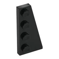 Wedge Plate 4 x 2 Right, Black