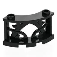 Fence Decorative 3 x 3 x 2 Quarter Round with 2 Studs, Black