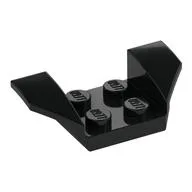 Mudguard 2 x 4 with 2 x 2 Studs and Flared Wings, Black
