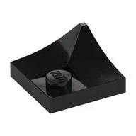 Plate Special 2 x 2 with Double Inverted Curve, 1 Stud, Black