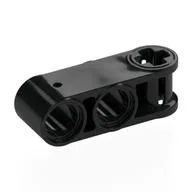 Technic Axle and Pin Connector Perpendicular 3L with 2 Pin Holes, Black