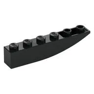 Brick Curved Inverted 6 x 1, Black