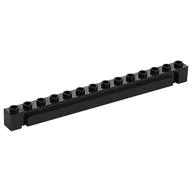 Brick Special 1 x 14 Grooved, Black