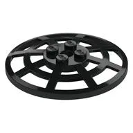 Dish 6 x 6 Inverted, Radar / Webbed [Anti-studs at 90°], Black