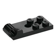 Hinge Plate 2 x 4 with Pin Hole with 2 Holes - Bottom, Black