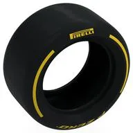 Tyre 81.6 x 44 Slick with Yellow 'PIRELLI', 'P ZERO' Print, Black