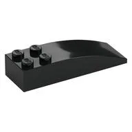 Brick Curved 6 x 2, Black