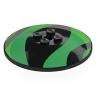 Dish 6 x 6 Inverted (Radar) with Green/Lime Shapes Print, Black