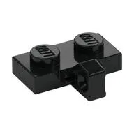 Hinge Plate 1 x 2 Locking with 1 Finger on Side, without Groove, Black