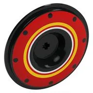 Wheel Cover for Wheel 34 x 56 with Red, Yellow, White Circles Print, Black