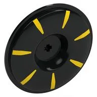 Wheel Cover for Wheel 34 x 56 with Yellow Stripes Print, Black